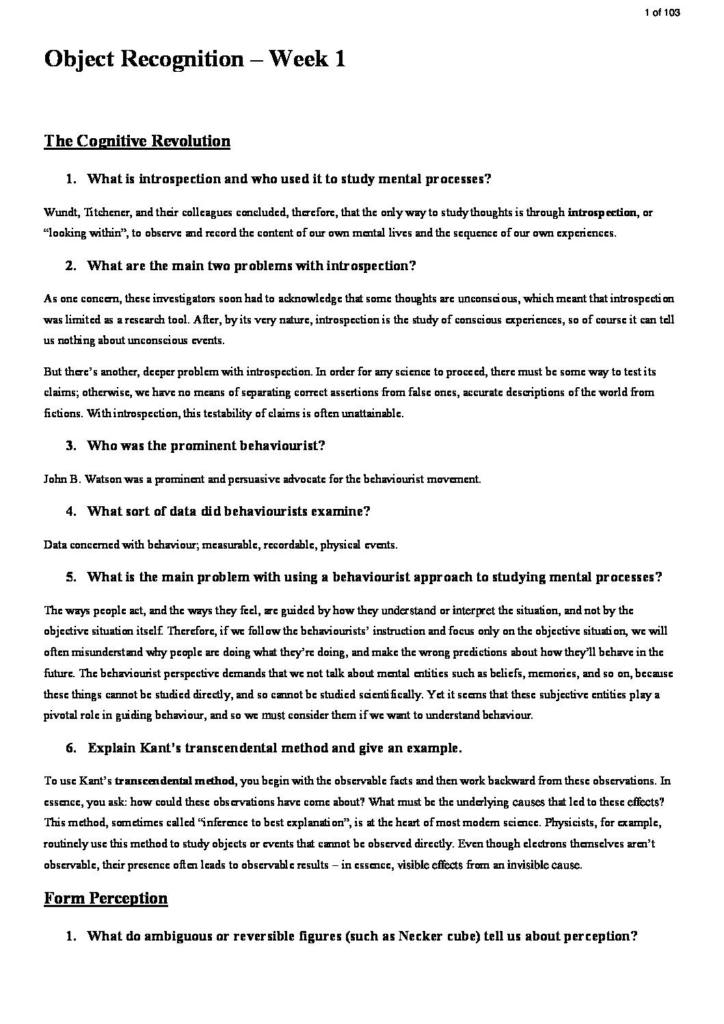 The Human Mind (HPS203) complete notes