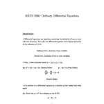 Ordinary Differential Equations (MATH 2280) semester notes