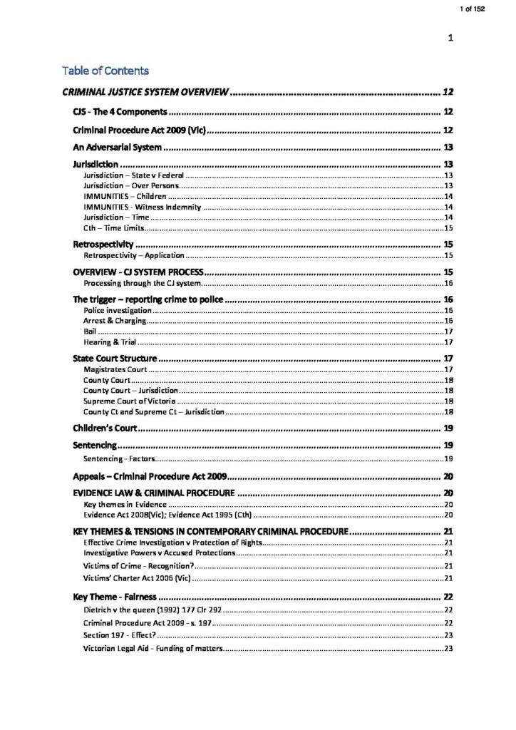 Criminal Procedure (MLL218) complete exam notes