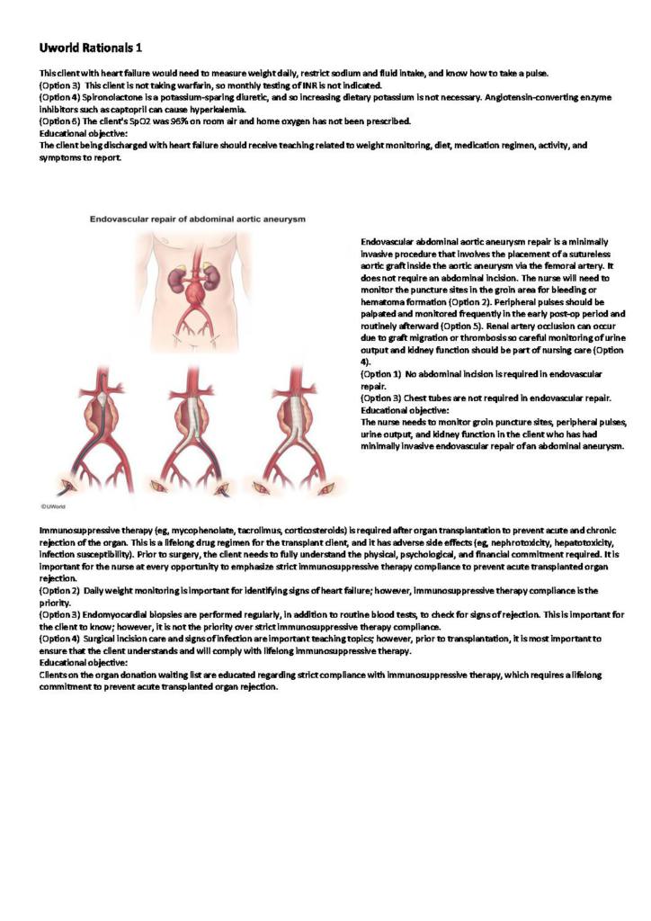 NCLEX Uworld Rationals 1 (2022) A+ exam guide