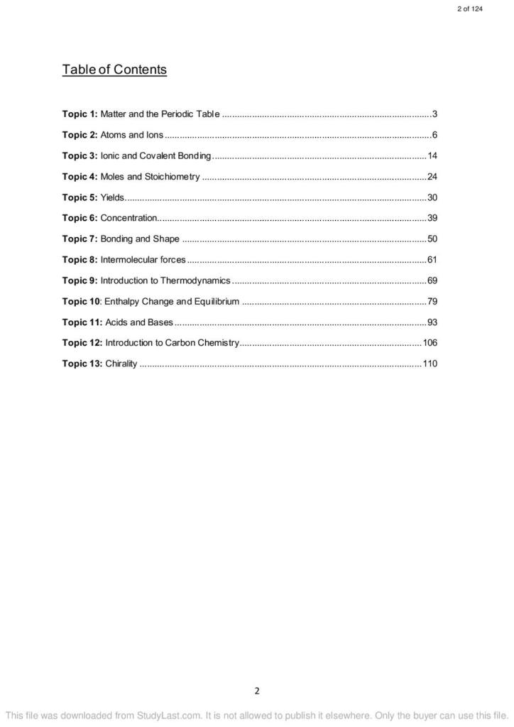 Fundamentals of Chemistry 1A (CHEM1011) HD lecture notes