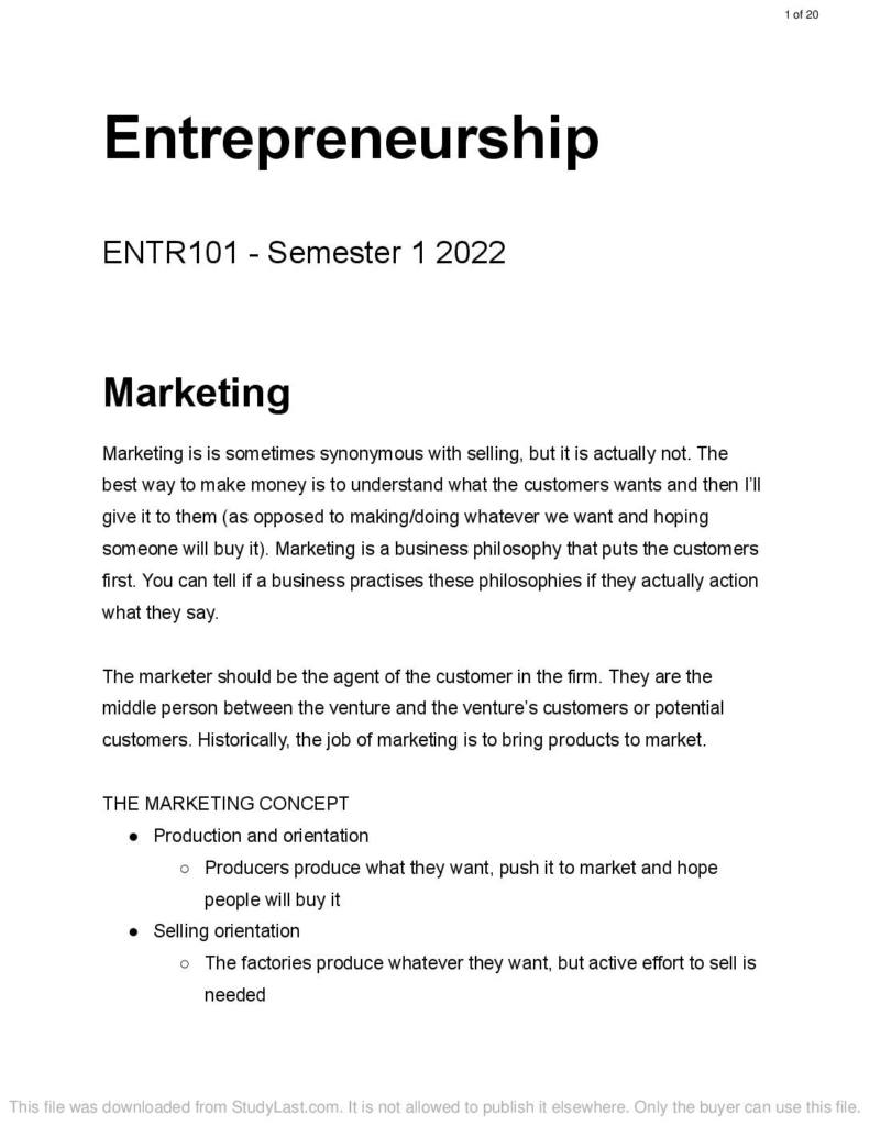 How to Start a Venture (ENTR101) notes
