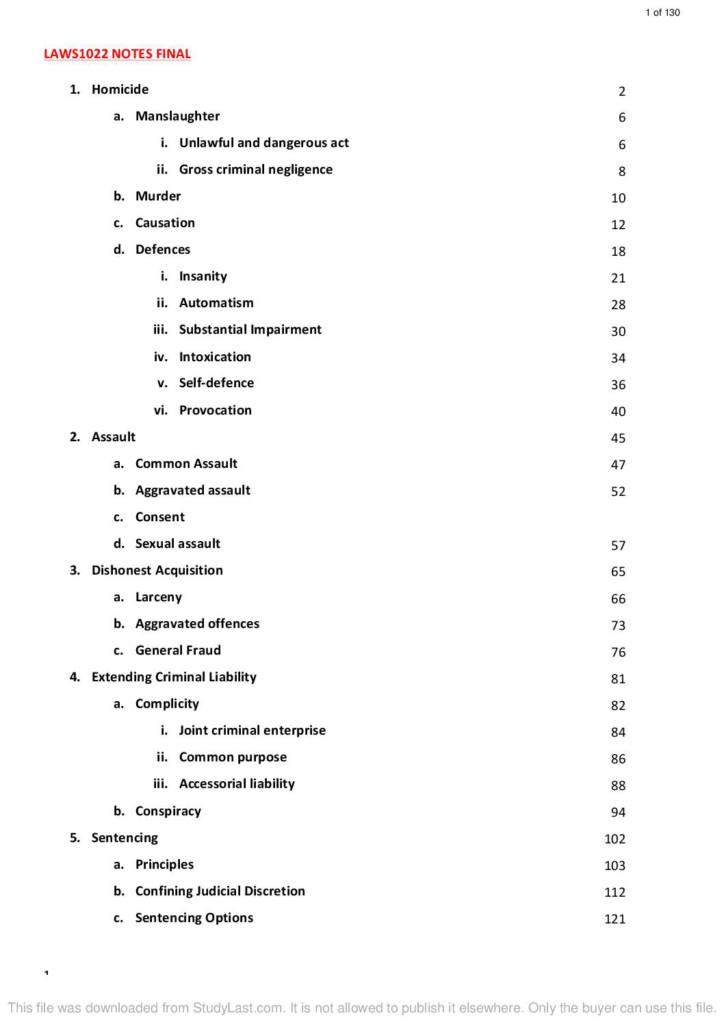 Criminal Laws (LAWS1022) HD complete notes