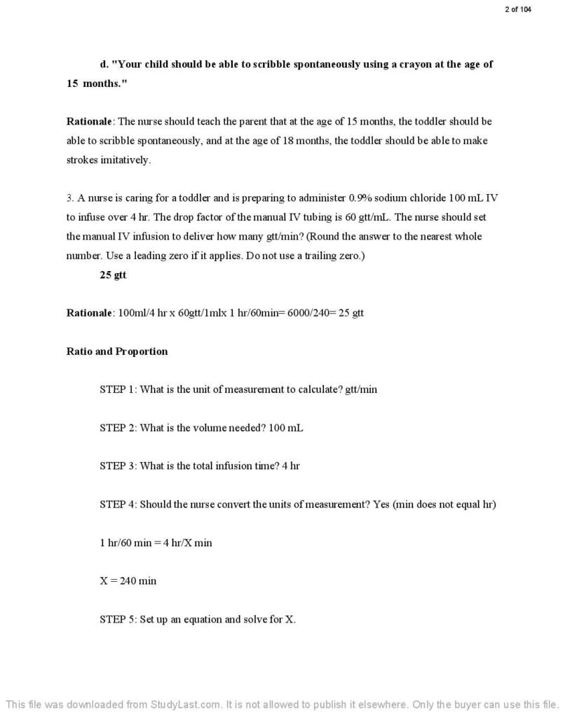 ATI RN Pediatrics Proctored Exam (7 versions) latest 2022 with answers