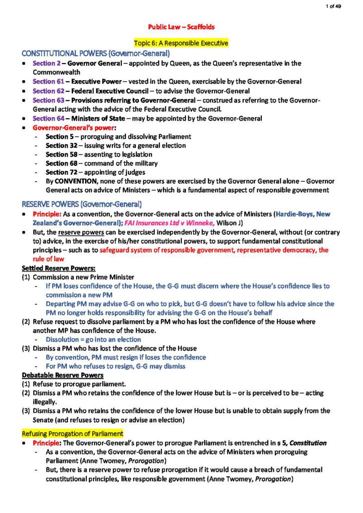 Public Law (LAWS1021) final exam scaffold