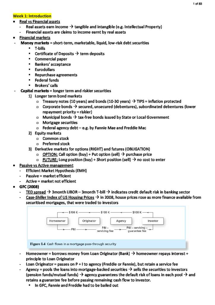 Investments and Portfolio Management (FINC3017) revision notes
