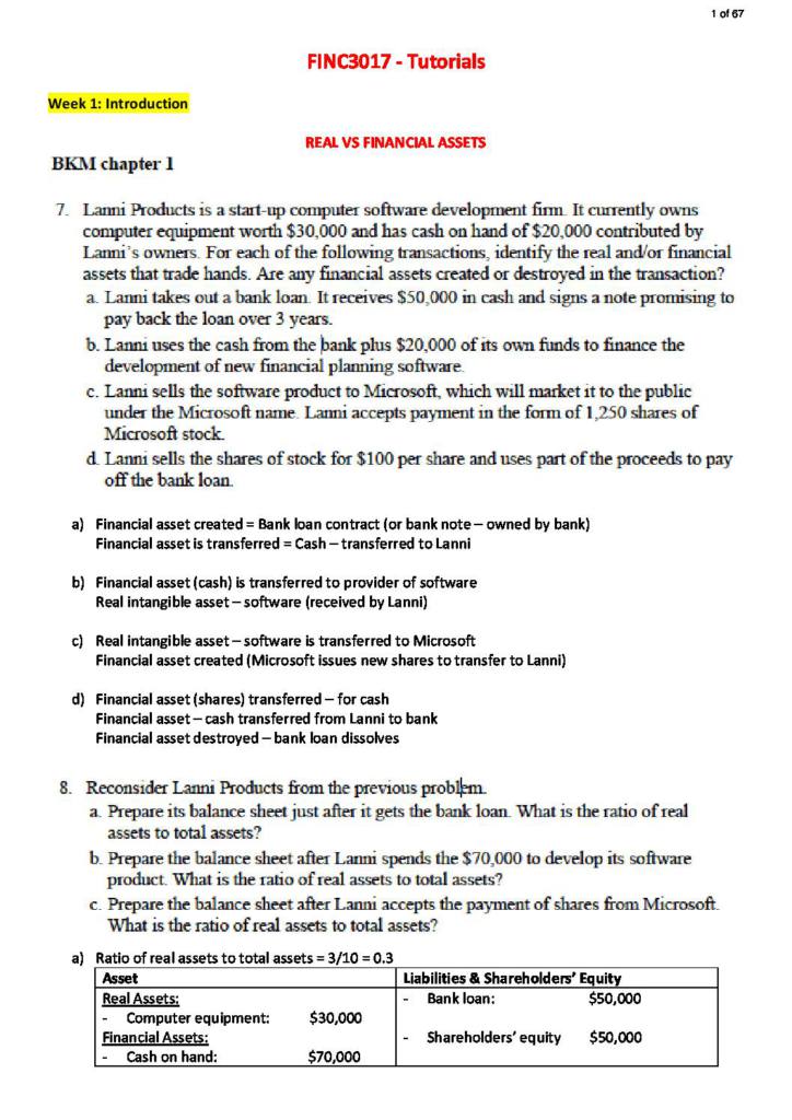 Investments and Portfolio Management (FINC3017) tutorial questions and answers