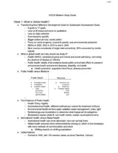 Introduction to Global Health (SAR HS 325) exam notes