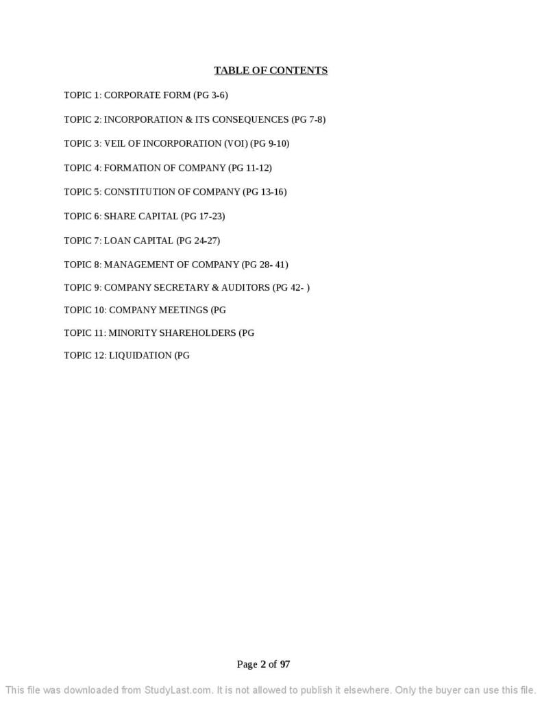 Malaysian Company Law (BTW2213) final exam notes
