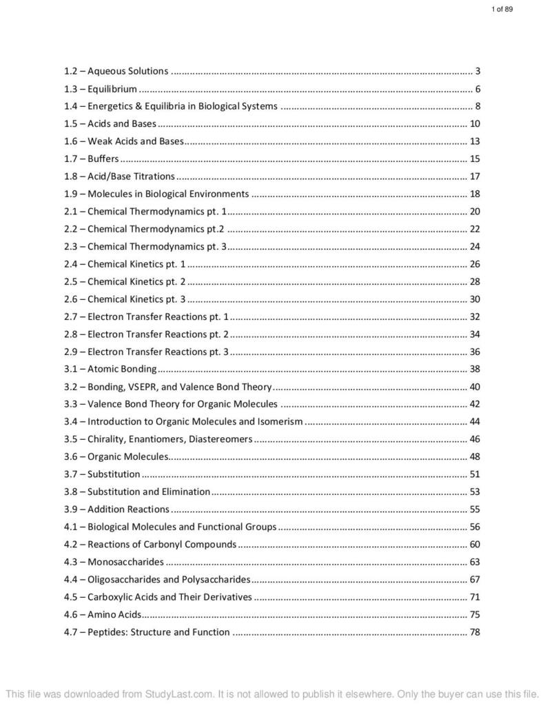 The Chemical Basis of Biology and Human Health (CHEM191) full notes