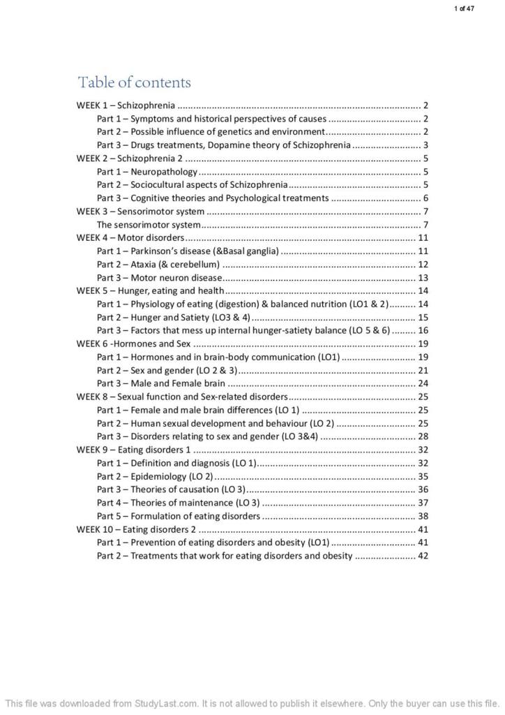 Neuroscience and Clinical Psychology II (PSY2003) notes