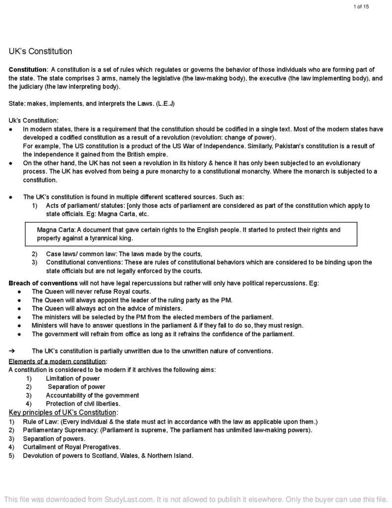 Public law (LA1020) summary notes