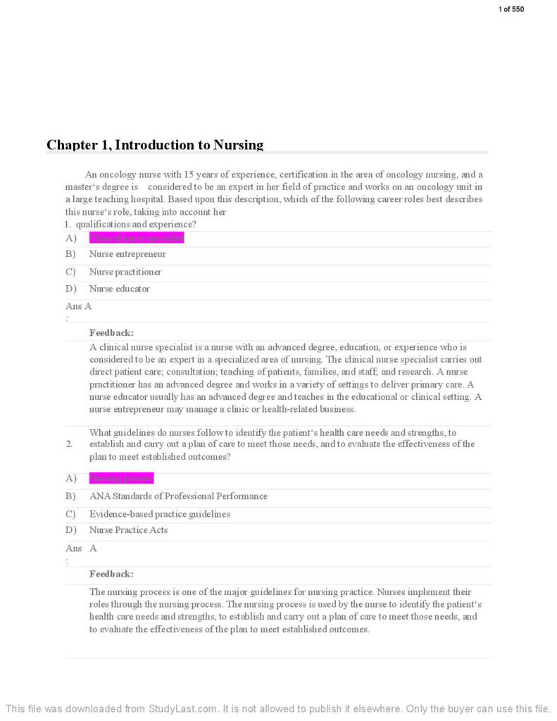 Canadian Fundamentals of Nursing 6th edition test bank