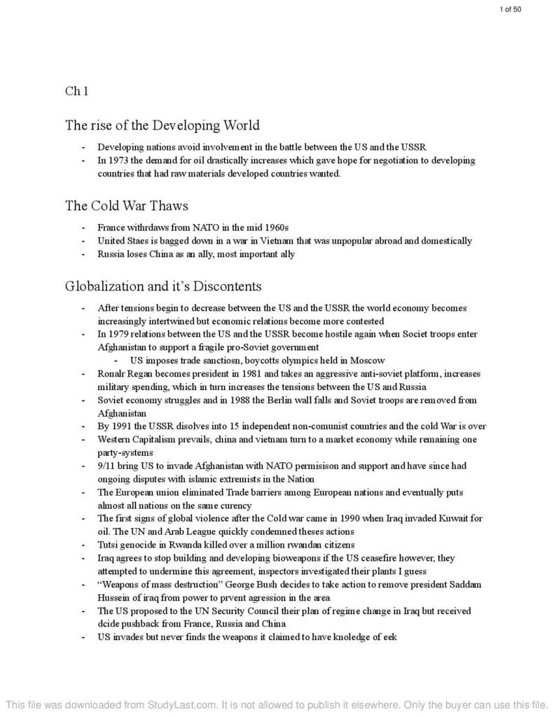 Introduction to International Relations (PLS 160) reading notes