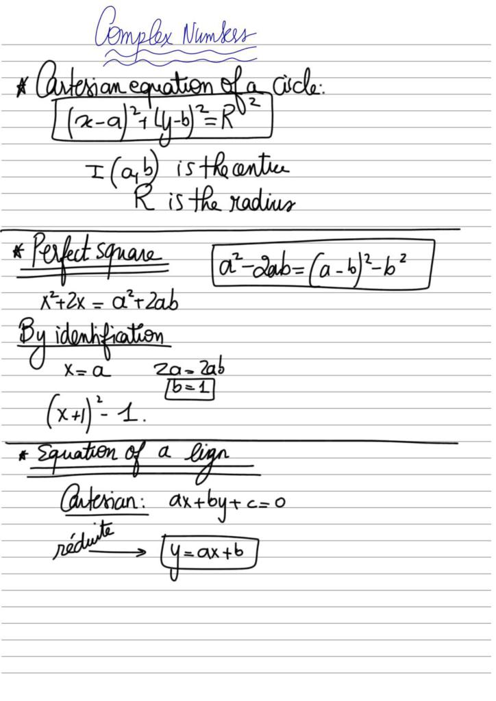 Complex Numbers – Algebra Essentials for College Math handwritten notes