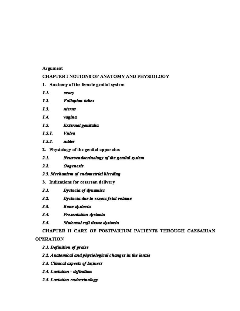 Care of Postpartum Patients by Cesarean Section