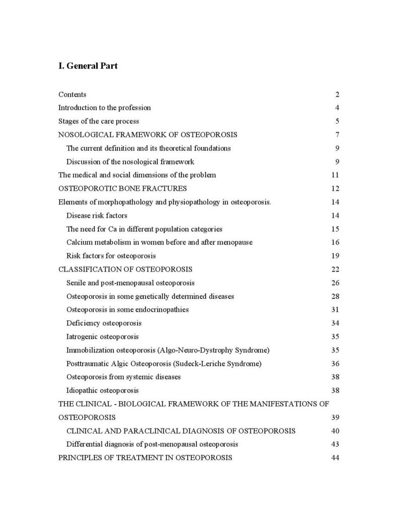 Care of the Elderly with Osteoporosis in Various Evolutionary Stages
