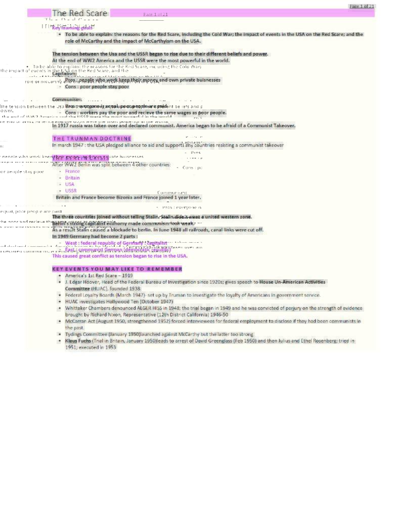 Civil rights in the USA Edexcel GCSE History summary notes