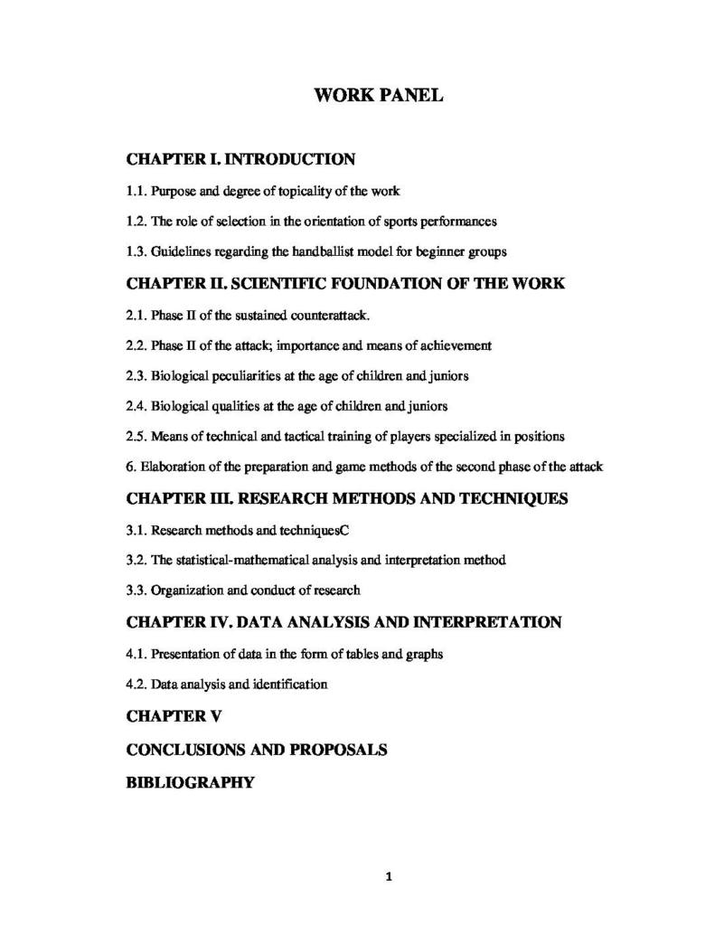 Handball at Junior Team Level research document