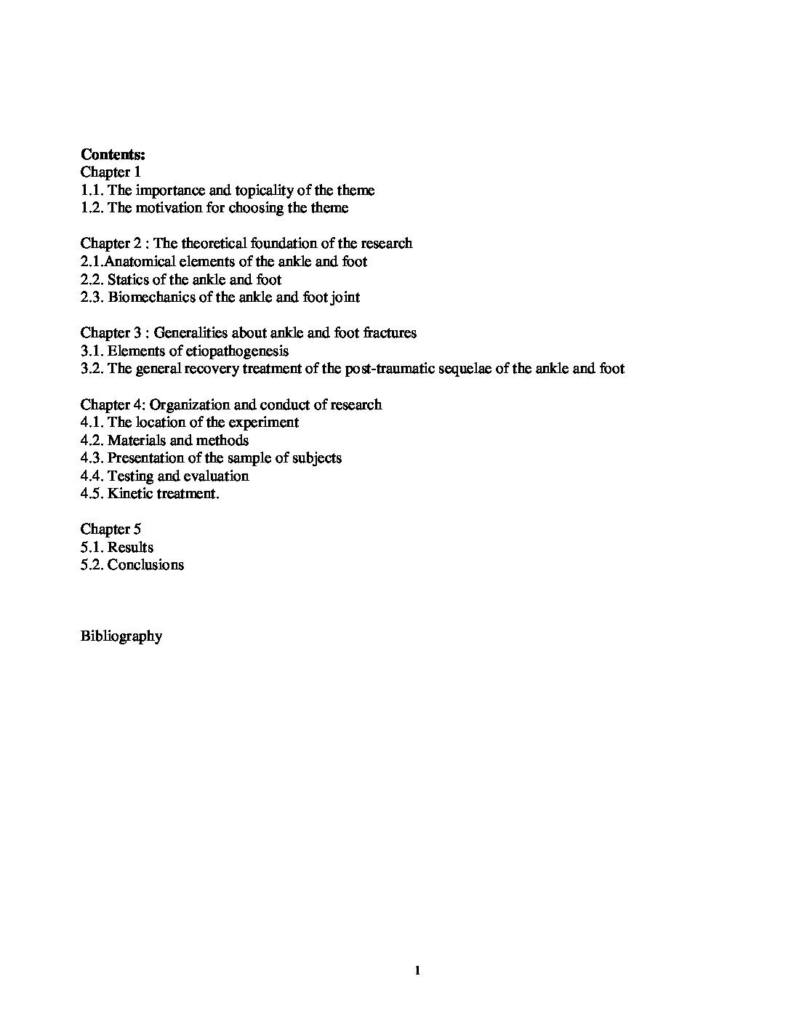 Posttraumatic Recovery of the Ankle Joint