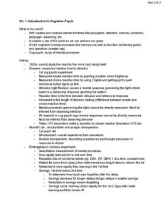 Cognitive Processes (PSYC 309A) textbook summary notes