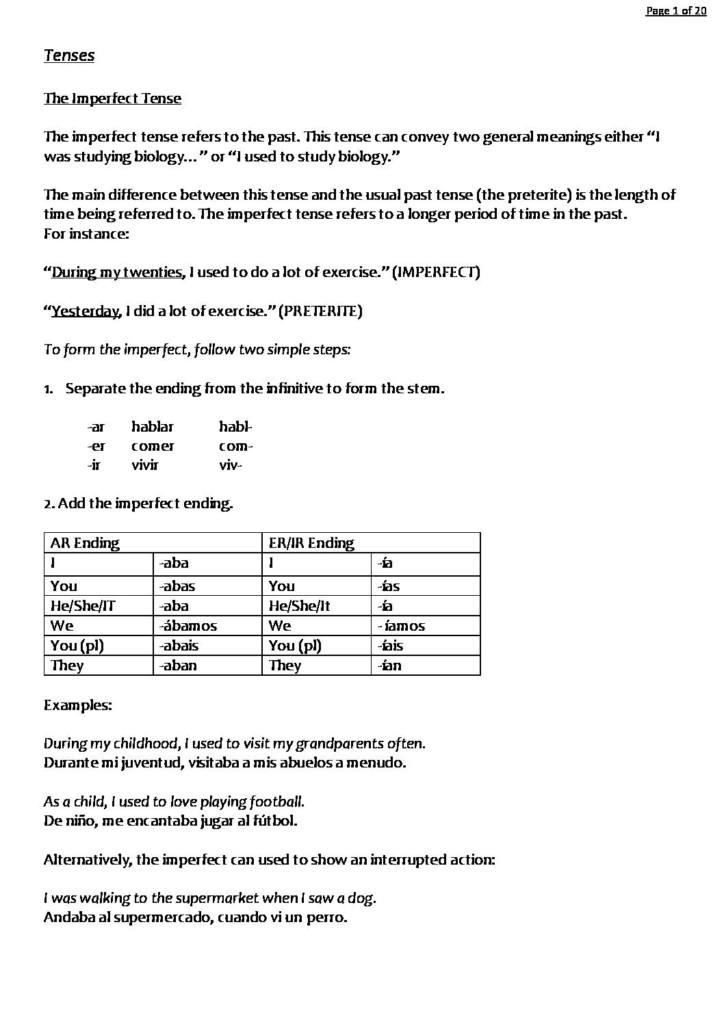 GCSE Spanish revision notes