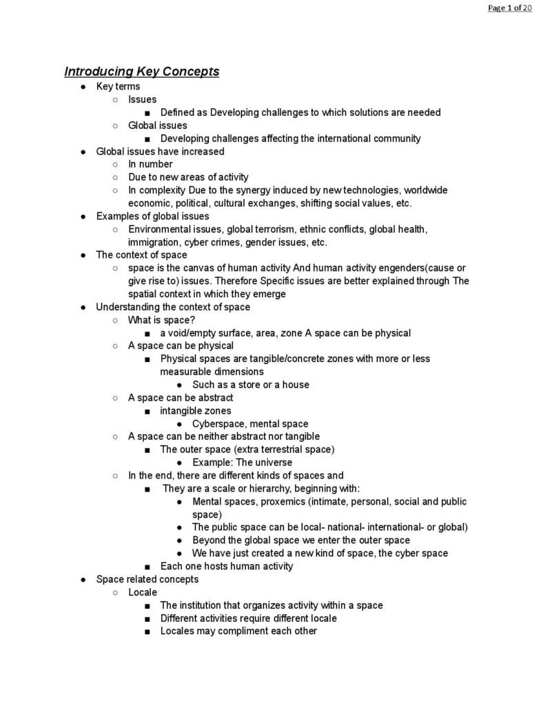 Global Issues (PLS 338) online lecture notes
