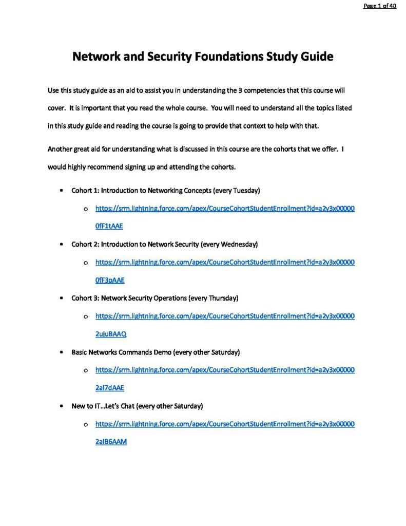 Network and Security – Foundations (C172) study guide
