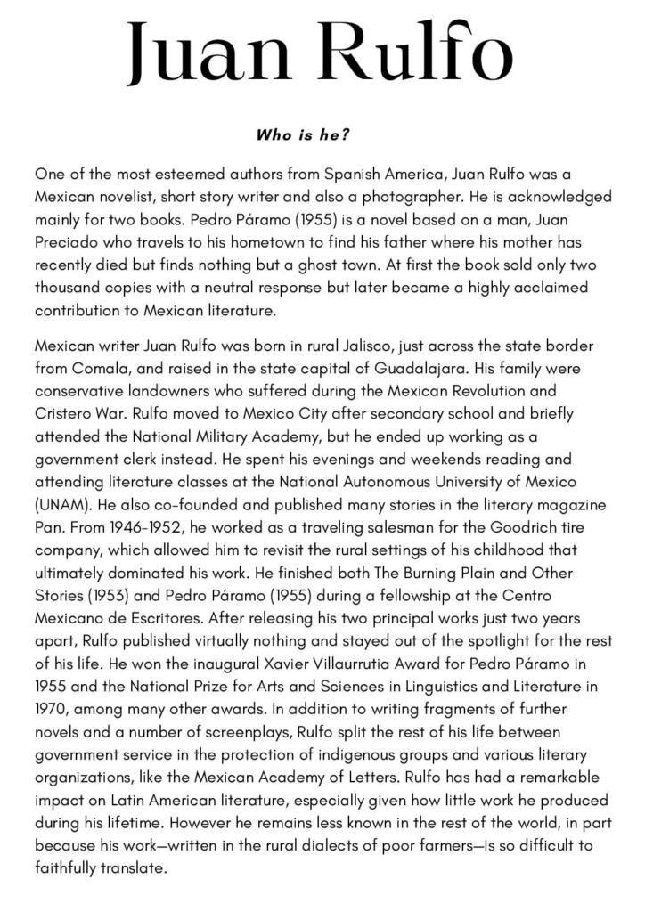 Pedro Páramo by Juan Rulfo analysis for IB Spanish HL