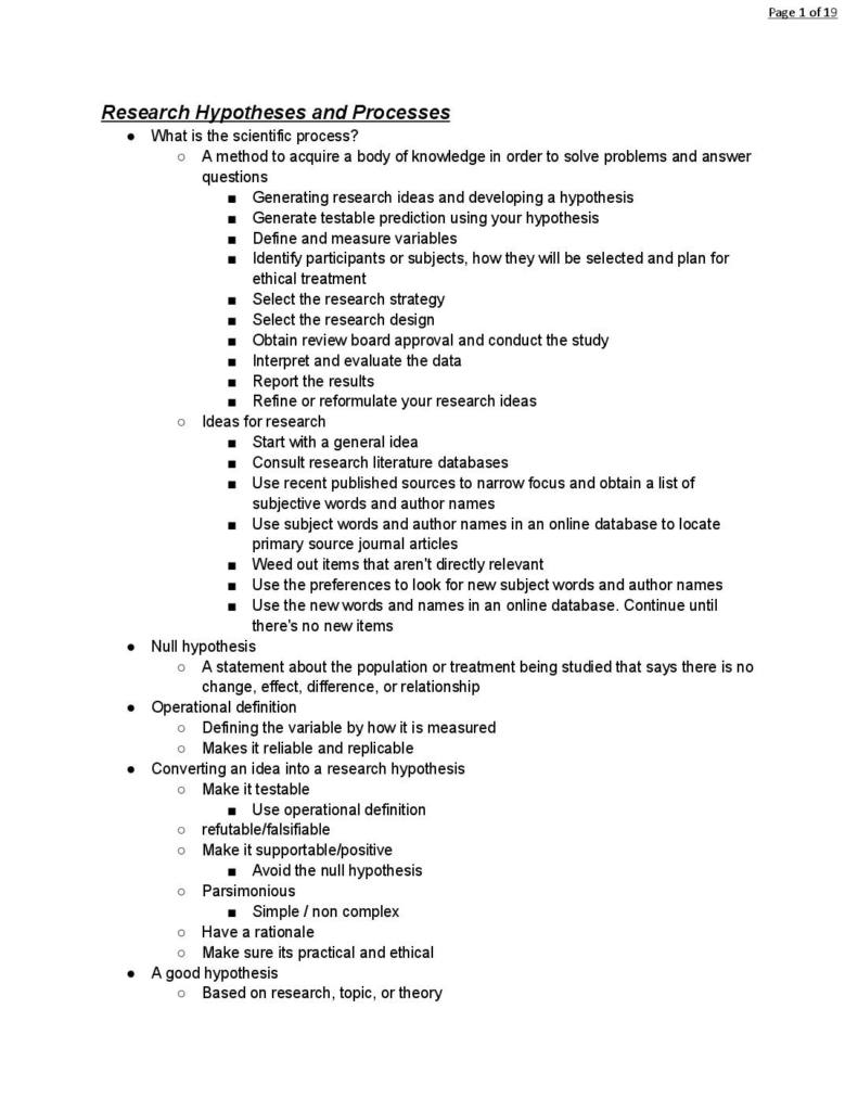 Research Methods in Psychology (PSH 301) notes