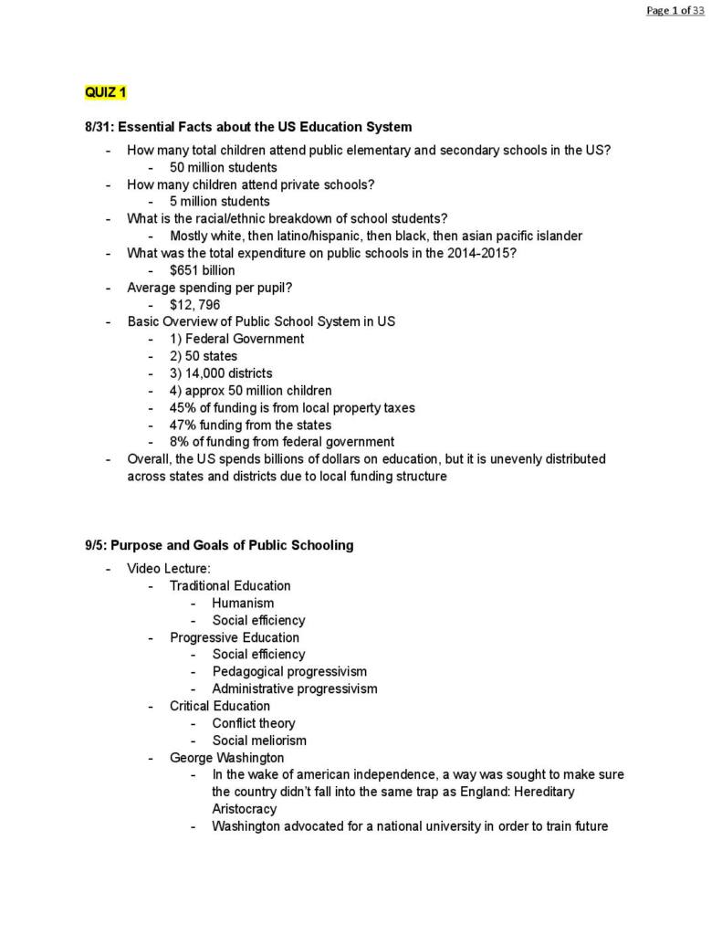 School and Society (EDUC 3013) complete notes