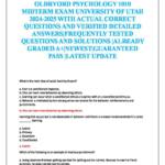 Introduction to Psychology (PSY 1010) midterm exam practice questions & answers