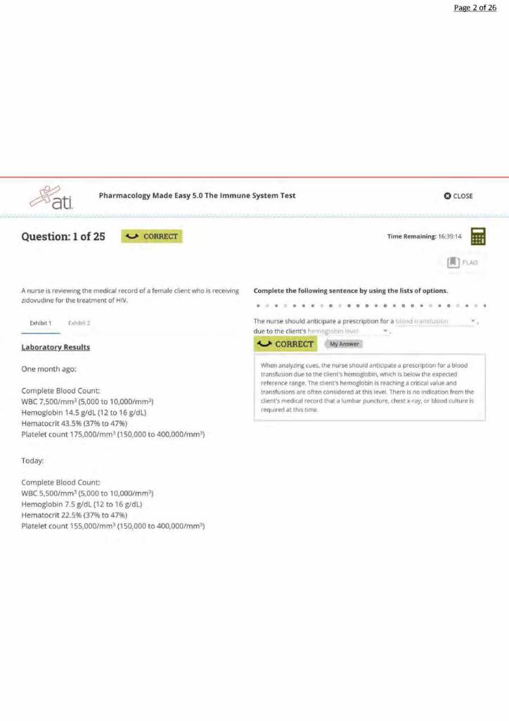 Pharmacology Made Easy 5.0 (ATI) The Immune System Test 2025 answers with explanations