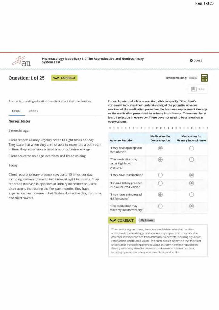 The Reproductive and Genitourinary System test 2025 (Pharmacology Made Easy 5.0) answers with explanations