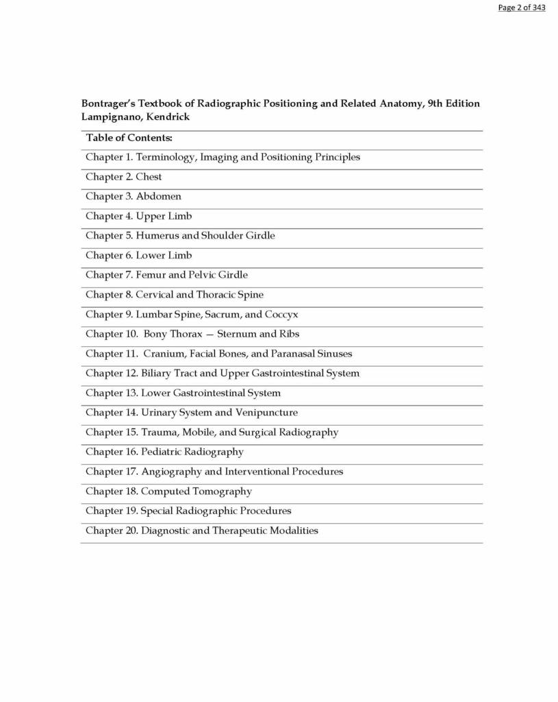 Bontrager’s Textbook of Radiographic Positioning and Related Anatomy 9e test bank