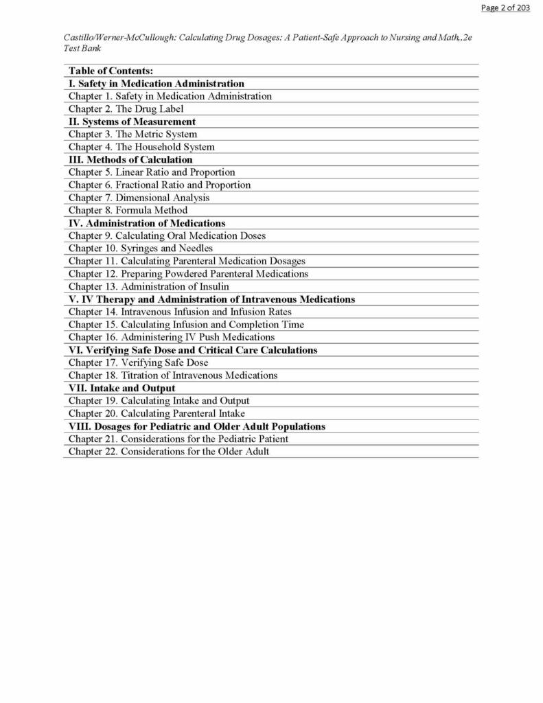 Calculating Drug Dosages: A Patient-Safe Approach to Nursing and Math 2e test bank