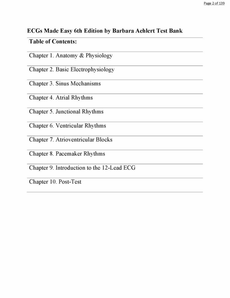 ECGs Made Easy 6th Edition by Barbara test bank