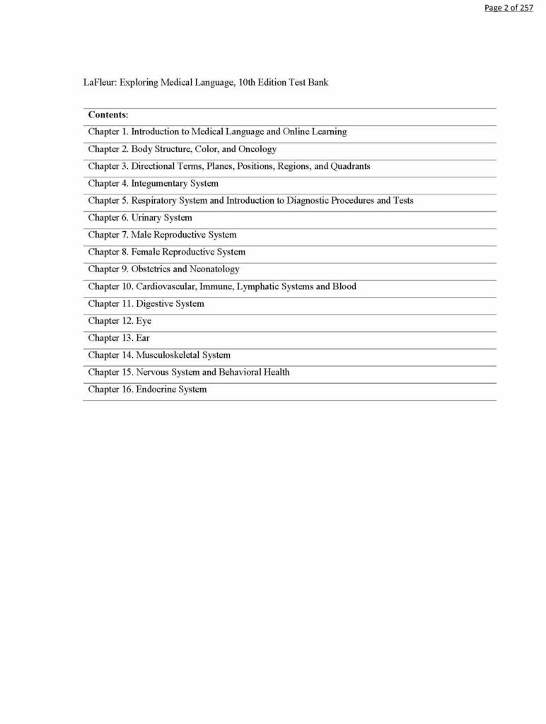 Exploring Medical Language: A Student-Directed Approach 10e test bank