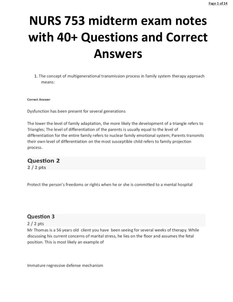 NURS 753 midterm exam notes