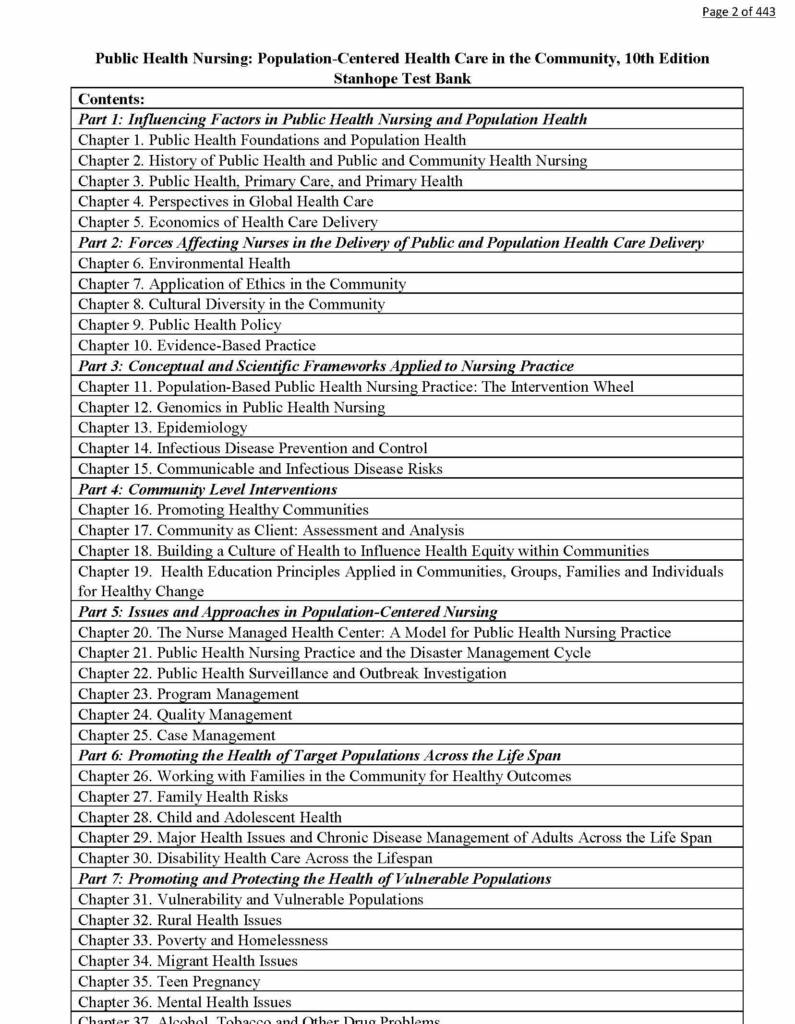 Public Health Nursing: Population-Centered Health Care in the Community 10e testbank