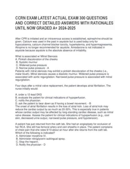 AACN CCRN Critical Care Registered Nurse Exam Study Guide with 300 questions and detailed rationales