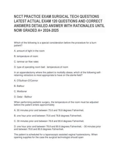 NCCT Tech in Surgery (TS-C) Practice Exam with 120 Surgical Tech Questions