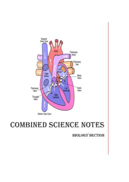 ZIMSEC Ordinary Level Combined Science (4003) Biology notes