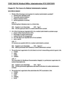 Test Bank for Medical Office Administration (5th Edition) – Brenda A. Potter