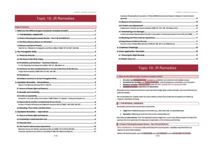 LAWS3701 Administrative Law Lecture 10 JR Remedies