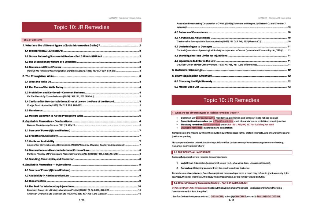 LAWS3701 Administrative Law Lecture 10 JR Remedies