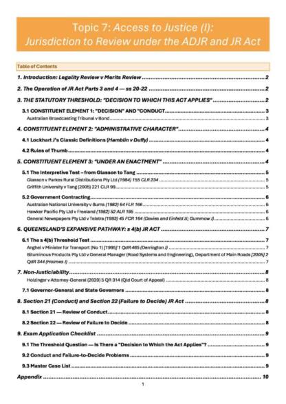 LAWS3701 Administrative Law Lecture 7 Jurisdictional Requirements