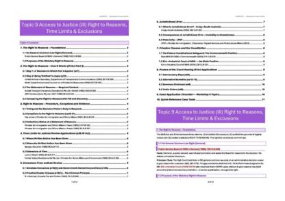 LAWS3701 Administrative Law Lecture 9 Access to Justice Notes