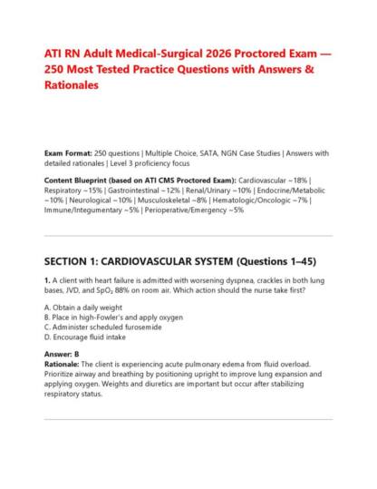ATI RN Adult Medical 2.2 exam notes