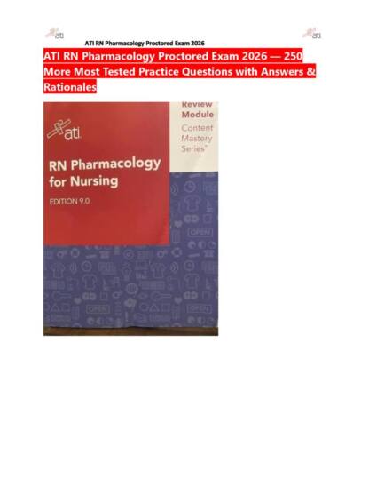 ATI RN Pharmacology Proctored Exam 2026 2.3 notes with answers